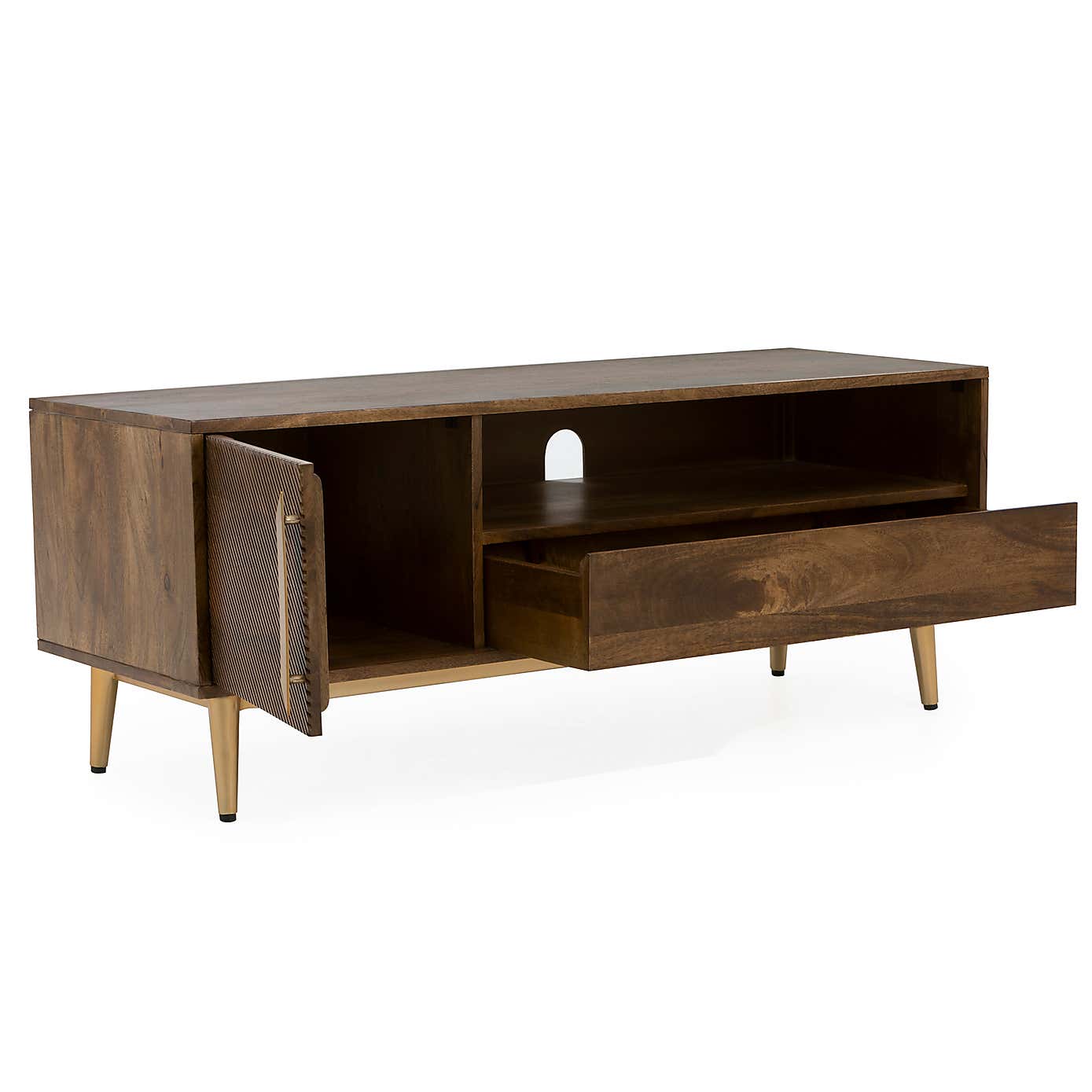 Anya Wide TV Unit, Mango Wood for TVs up to 55"