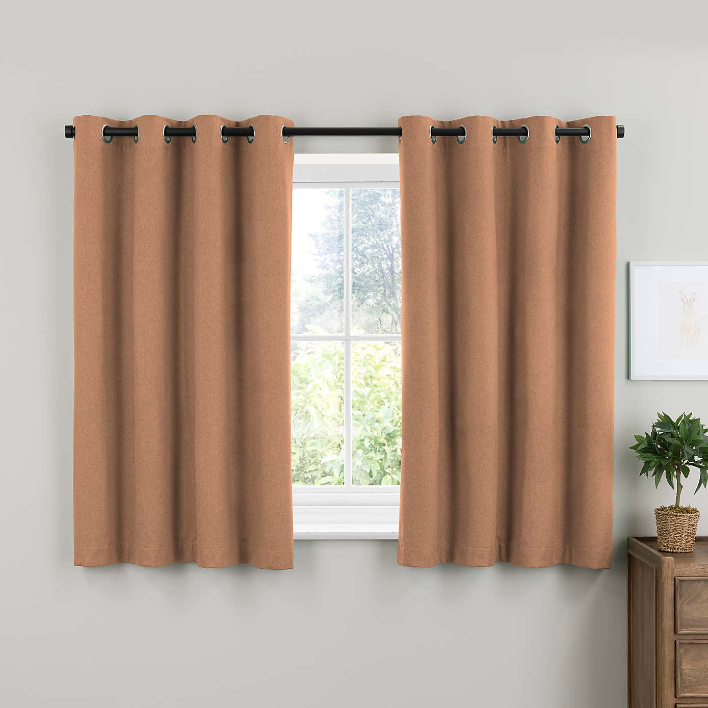 Luna Brushed Blackout Eyelet Curtains