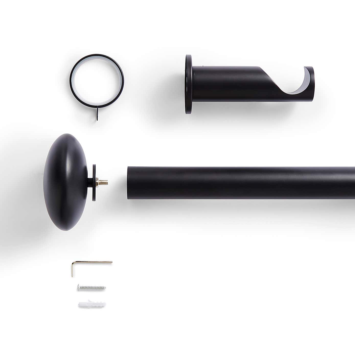 Pebble Fixed Metal Curtain Pole with Rings