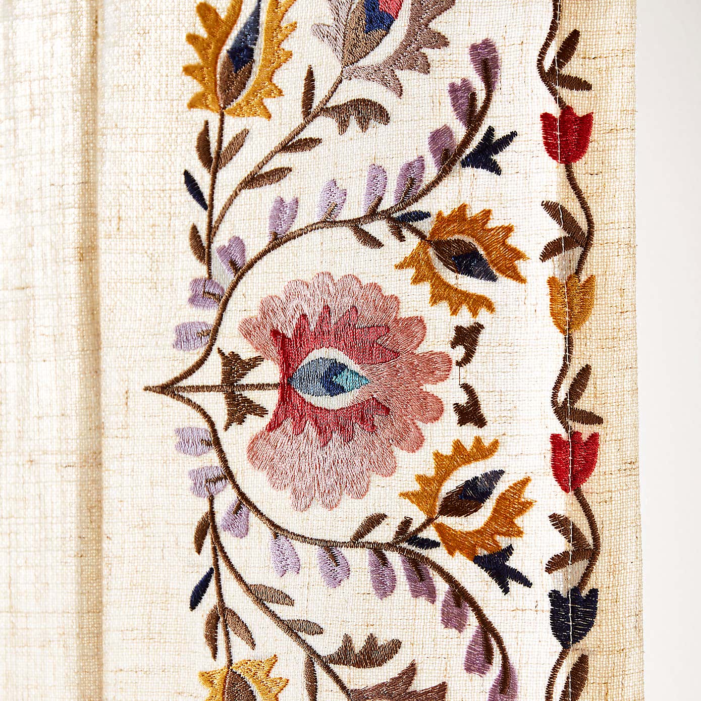 Hani Embroidered Hidden Tab Top Single Voile Panel