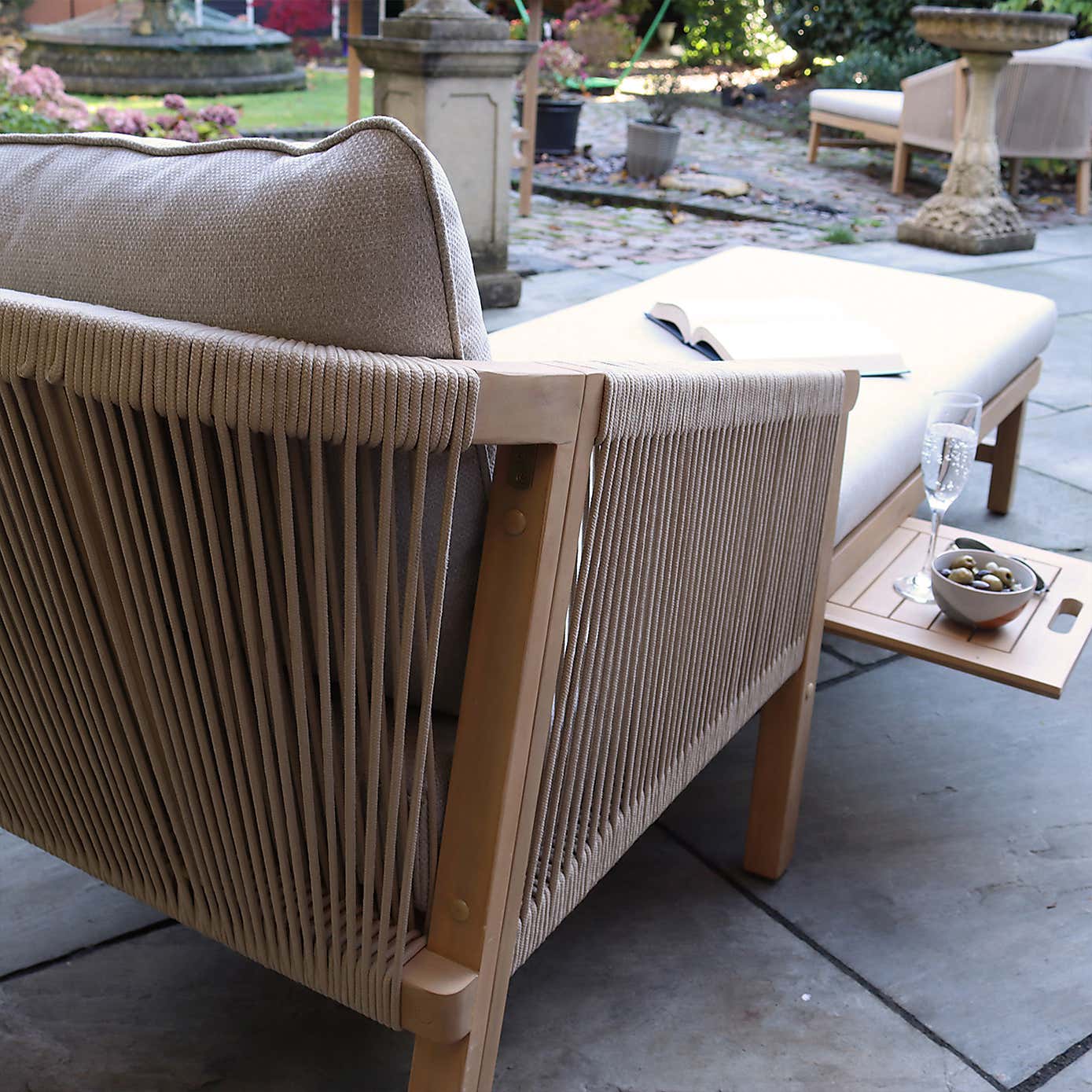 A.Mir Roma Sunlounger with Pull Out Side Table