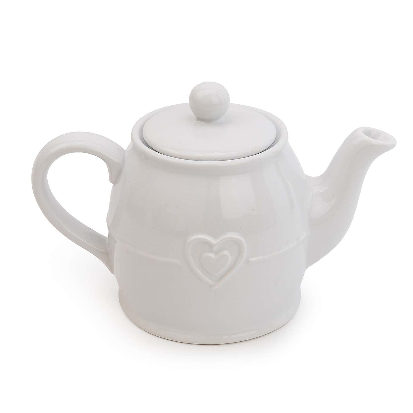 Hearts White Teapot