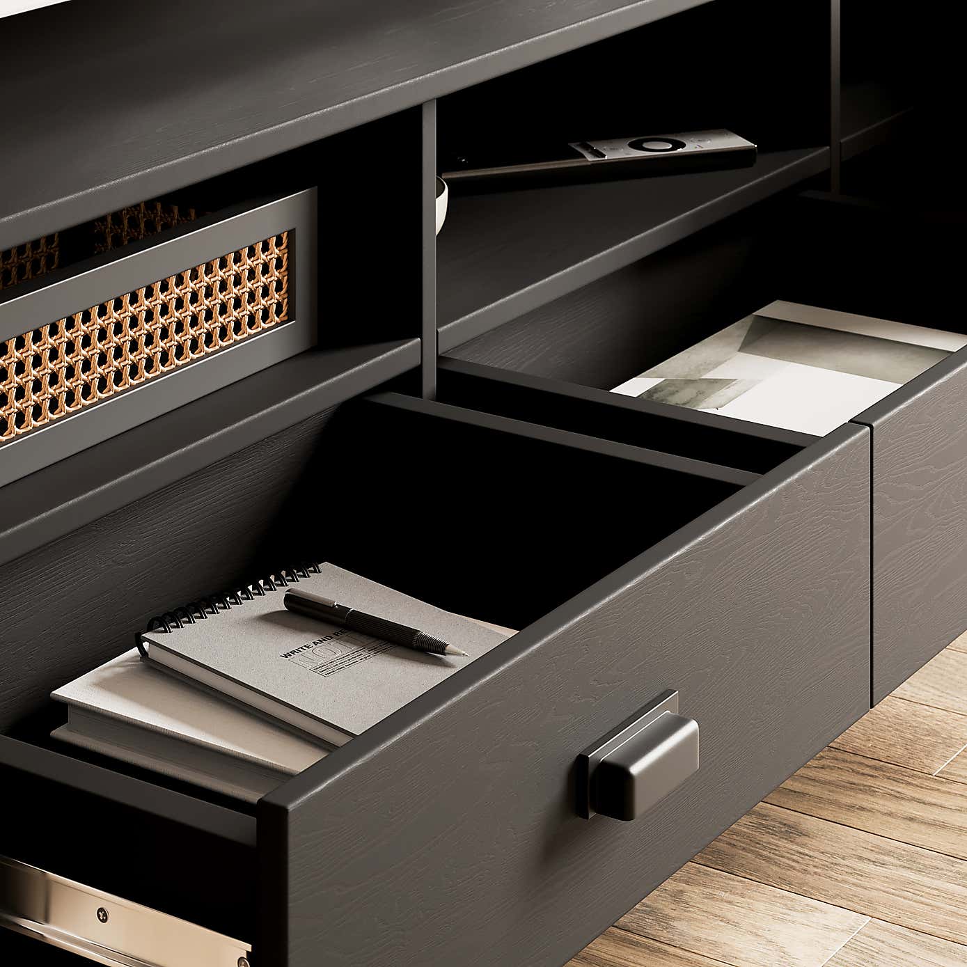 Fulton Black Wide TV Stand