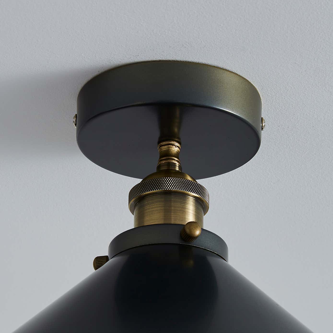 Logan Grey Industrial Semi Flush Ceiling Light