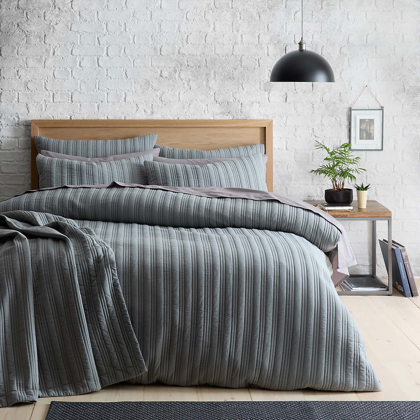 Arthur Stripe Grey Standard Pillowcase Pair