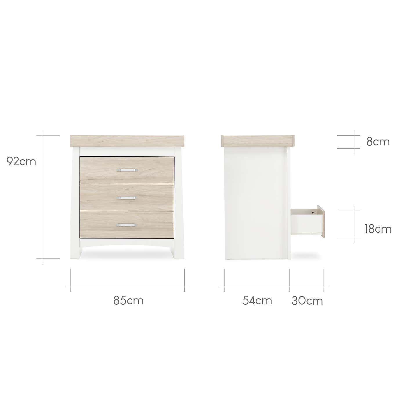 CuddleCo Ada Cot Bed, White Ash