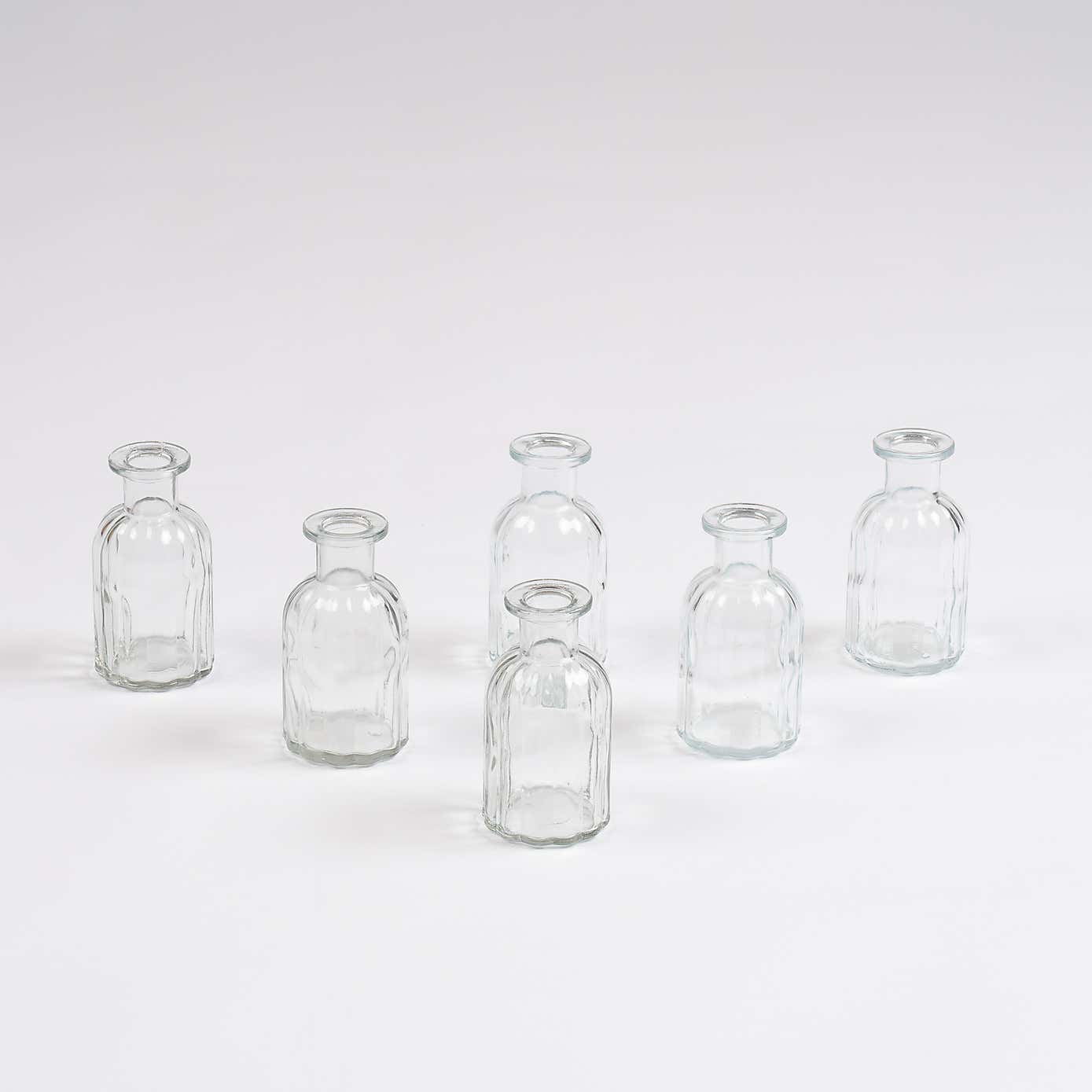 Set of 6 Glass Bud Vases