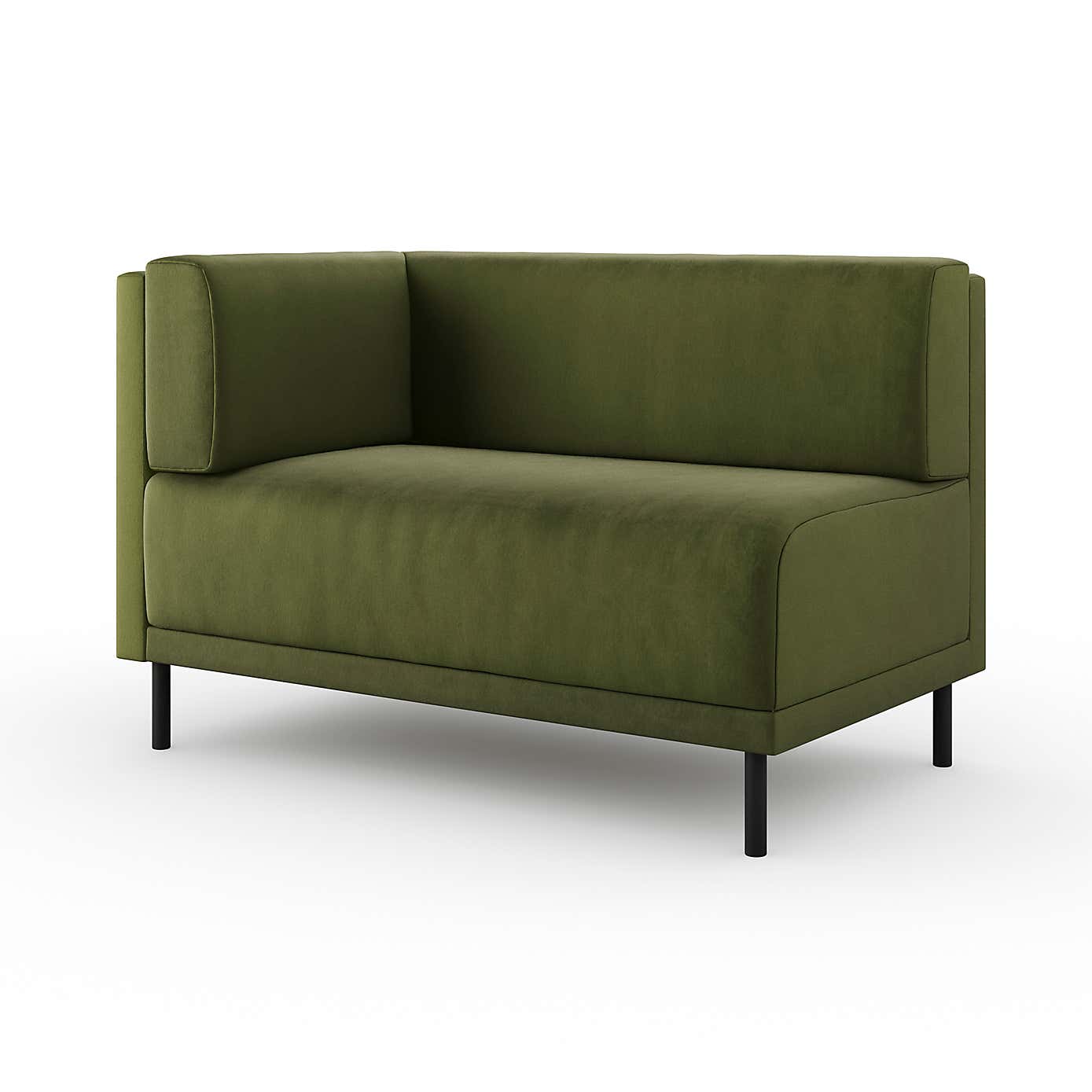 Mae Corner Dining Bench, Matte Plush Velvet