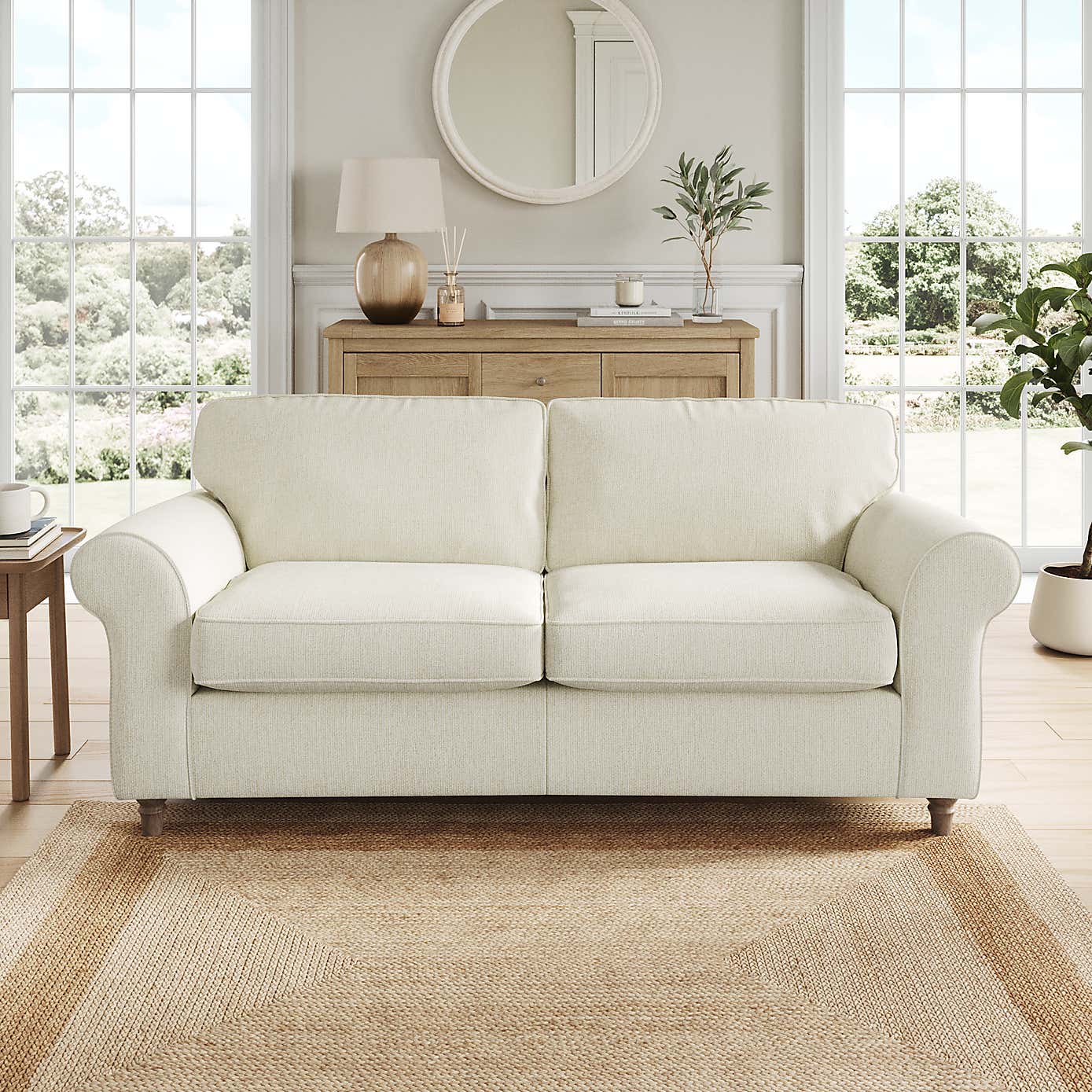 Flori 3 Seater Sofa, Chunky Chenille
