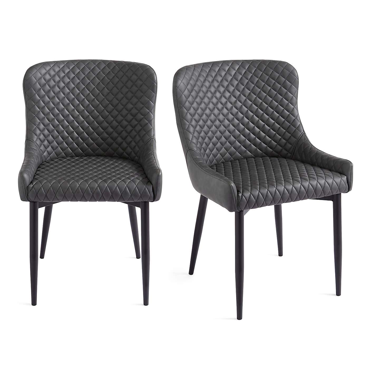 Set of 2 Montreal Dining Chairs, Faux Leather