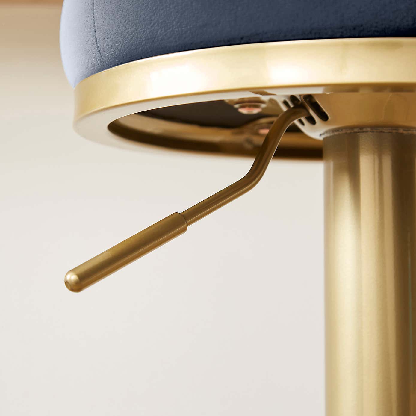 Jesper Adjustable Height Bar Stool, Velvet