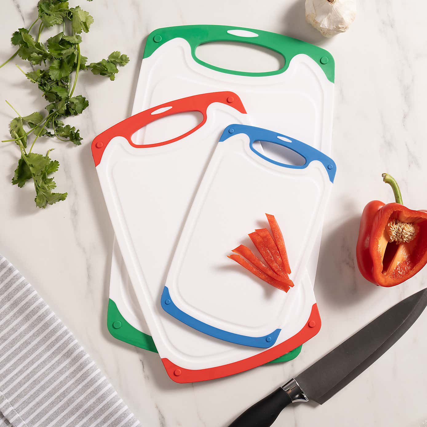 Recycled nonslip chopping board set of 3