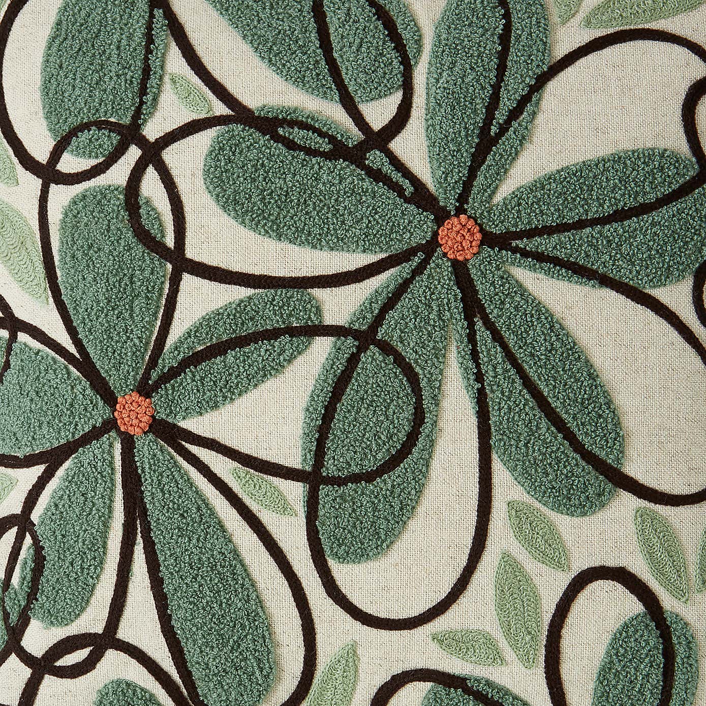 Crewel Work Floral Cushion