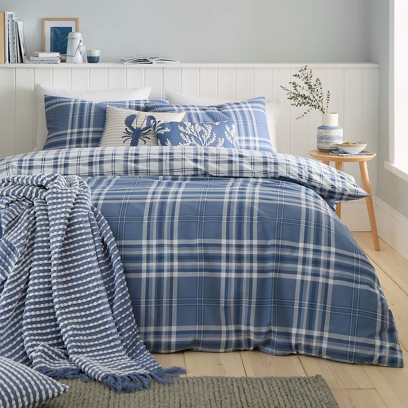 Catherine Lansfield Kelso Check Duvet Cover & Pillowcase Set