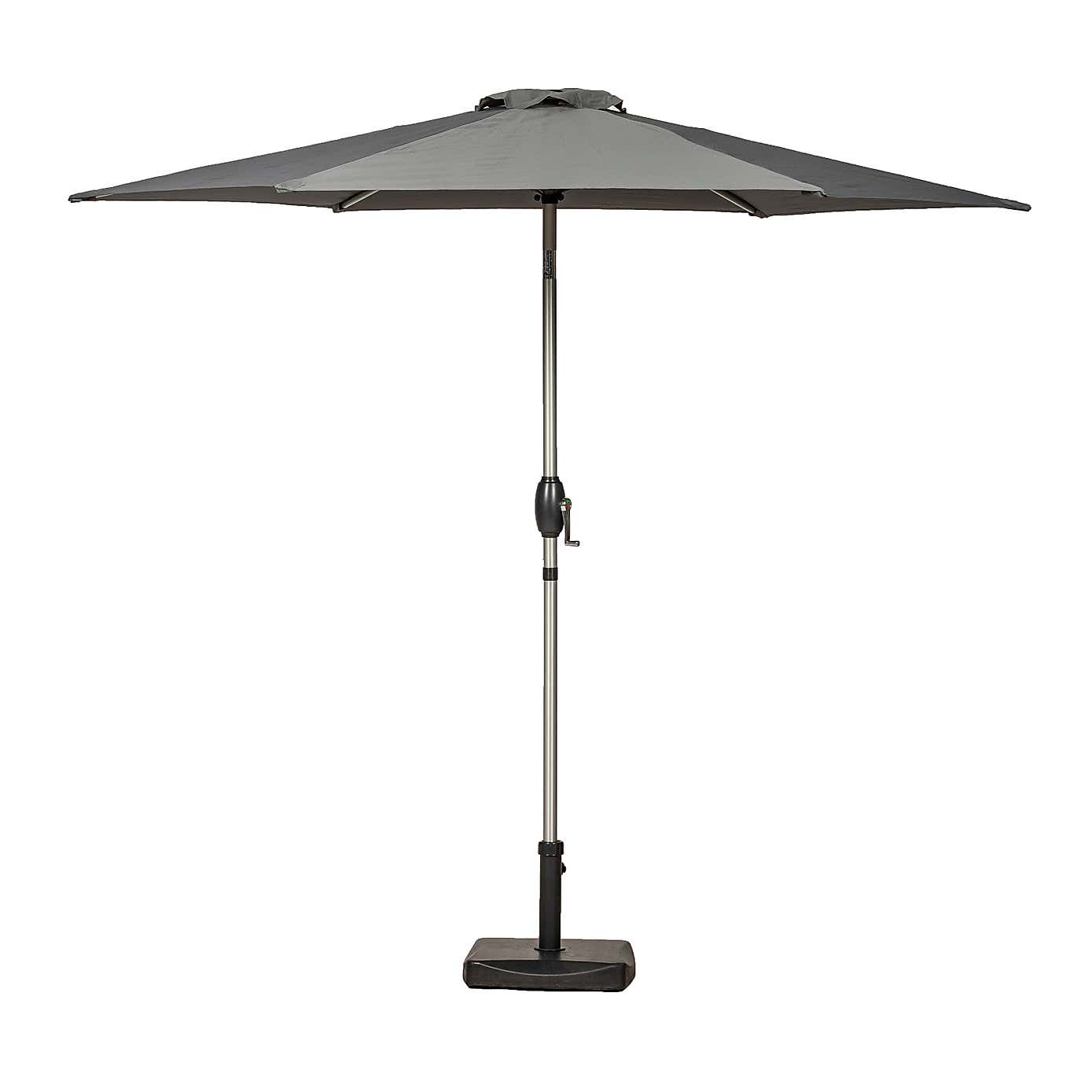 2.5m Brushed Aluminium Crank and Tilt Parasol