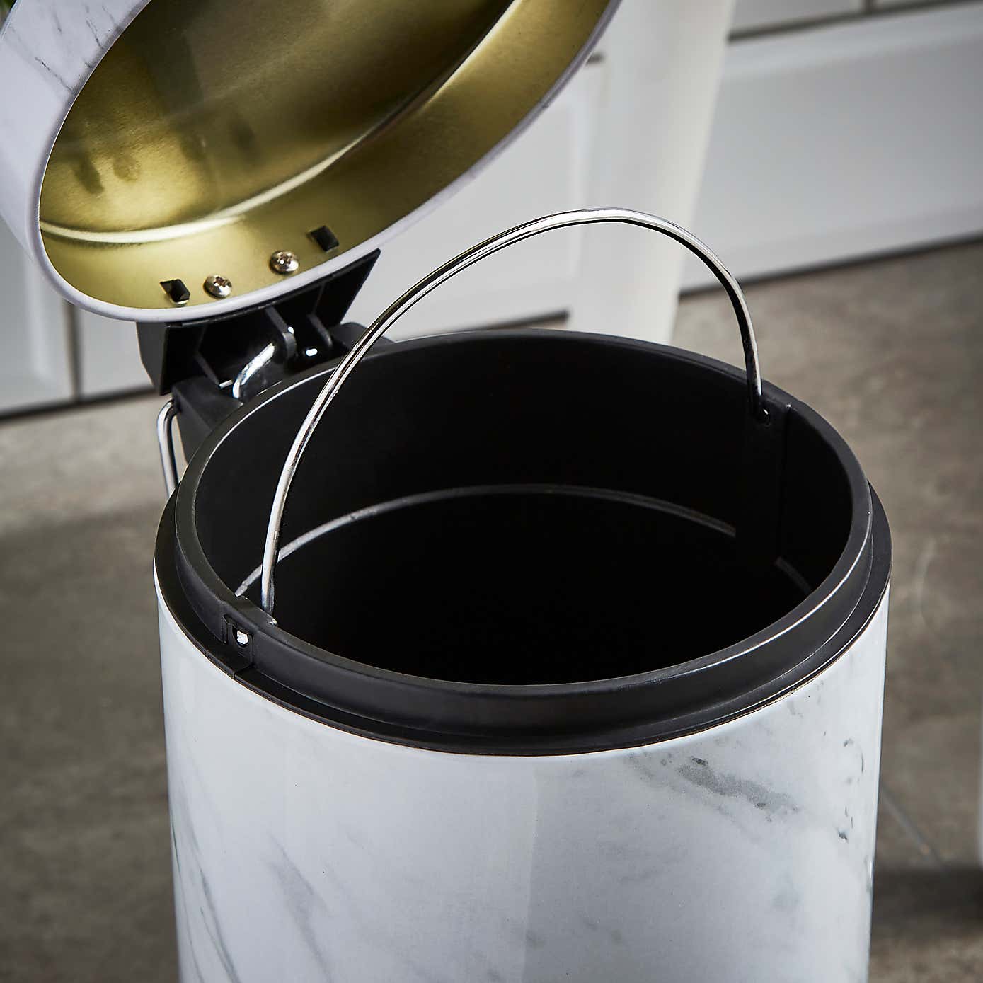 Marble Effect 3L Pedestal Bin