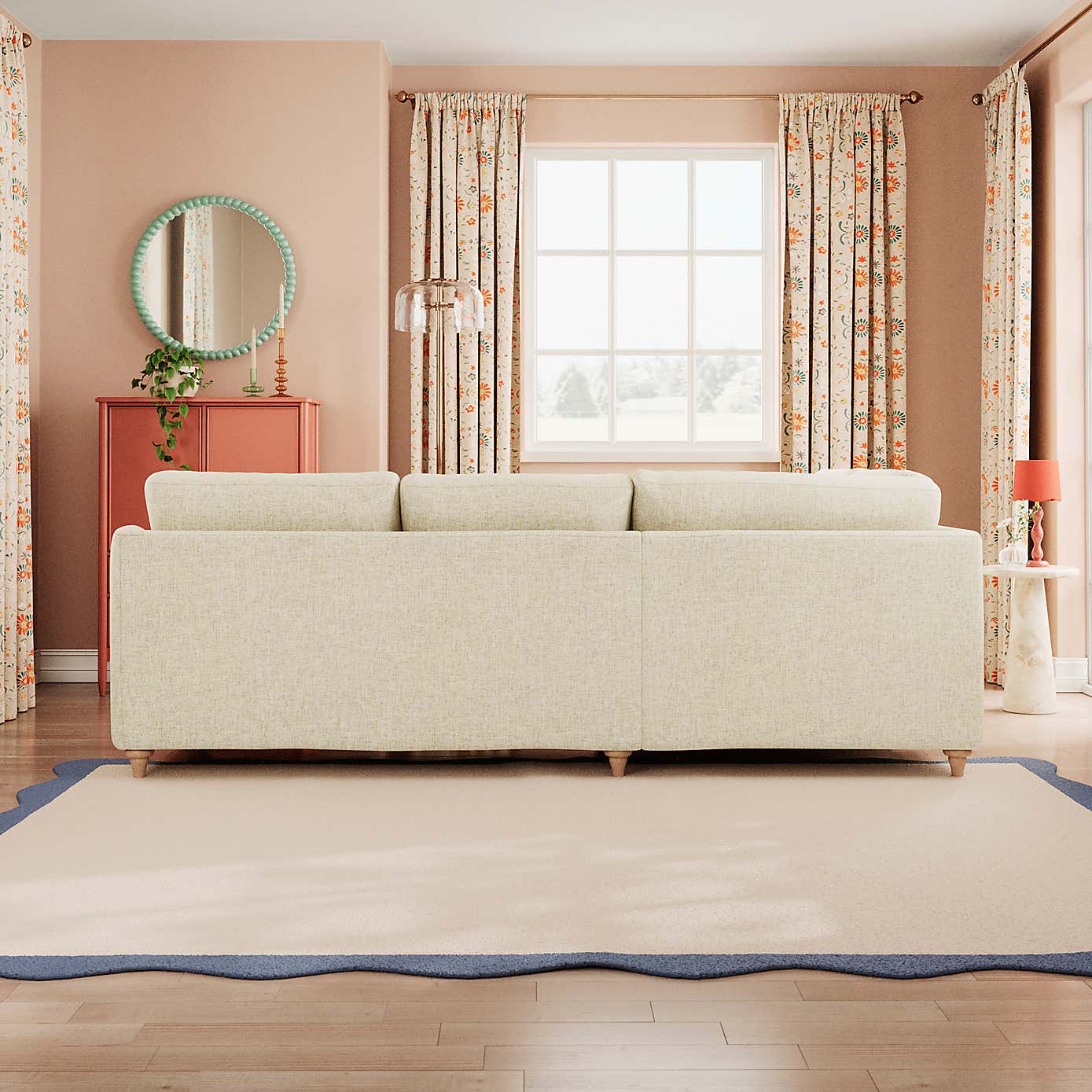 Hattie Slub Faux Linen Corner Sofa