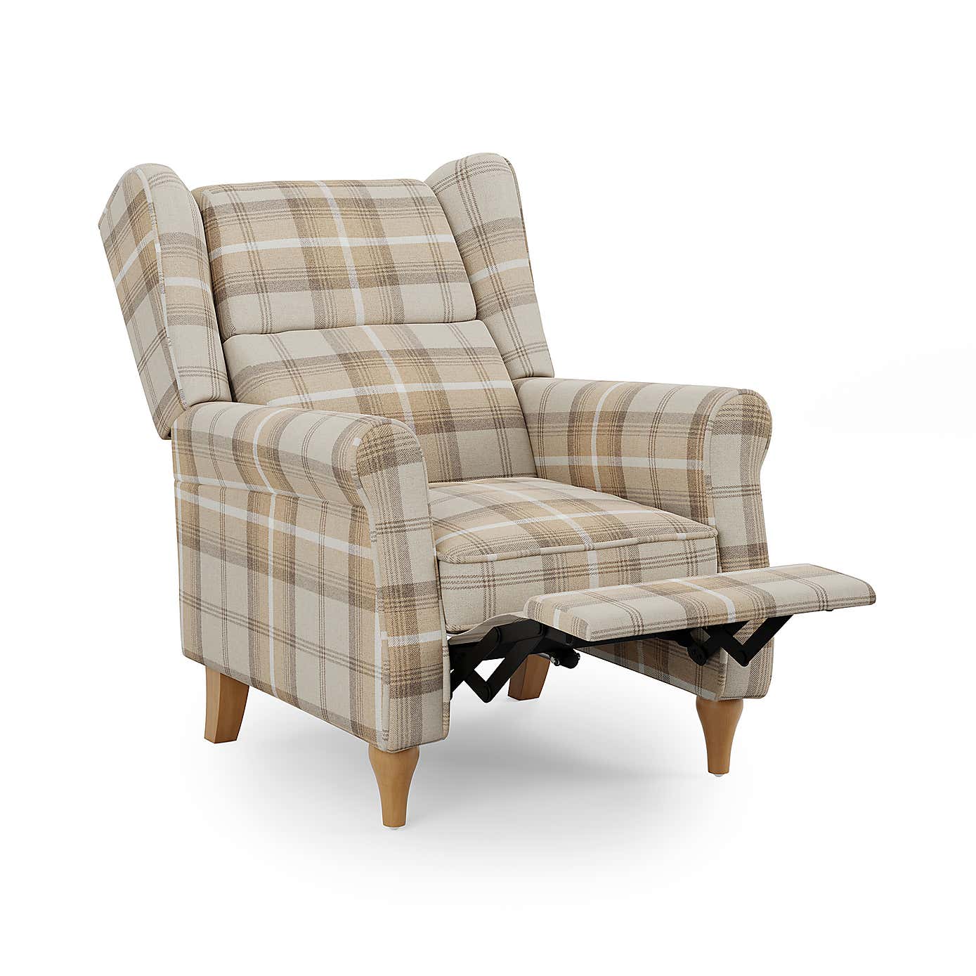 Oswald Padded Pushback Check Armchair