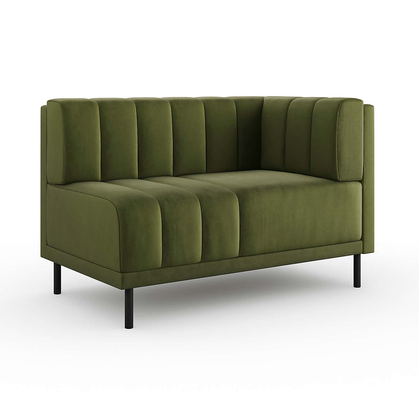 Amali Corner Dining Bench, Matte Plush Velvet