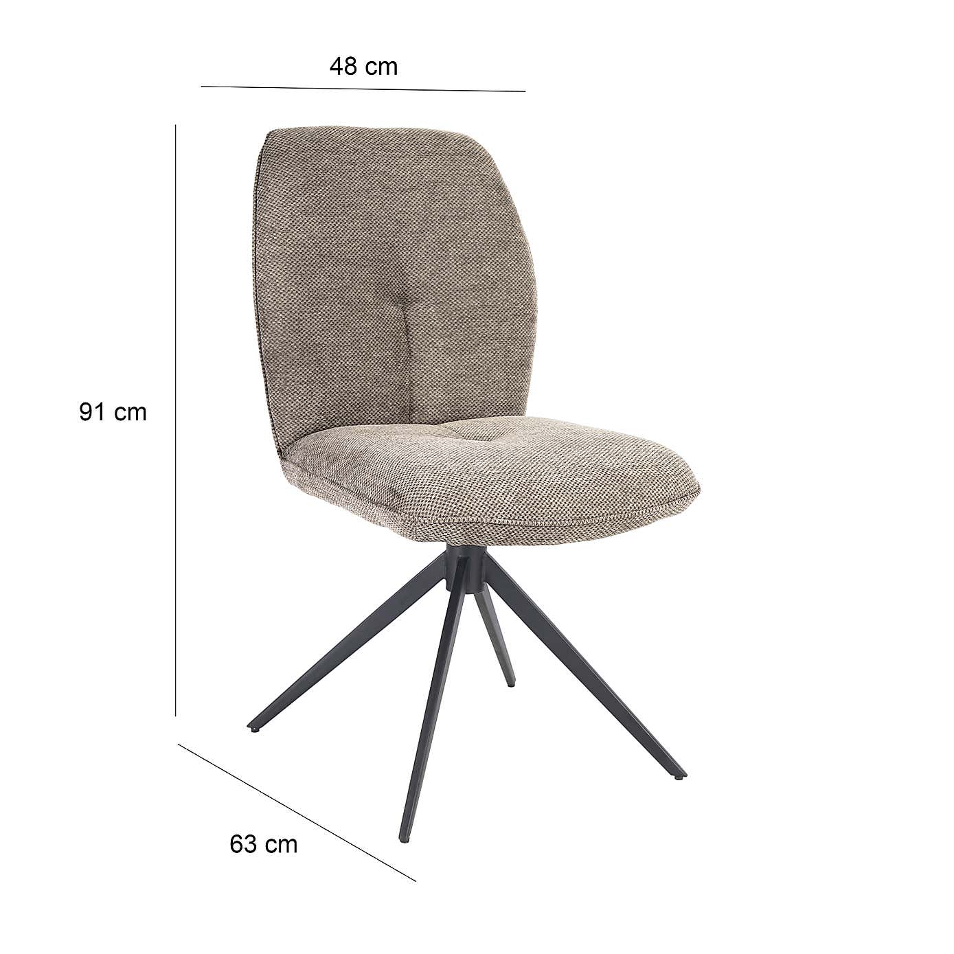 Indus Valley Set of 2 Pebble Swivel Dining Chair, Taupe