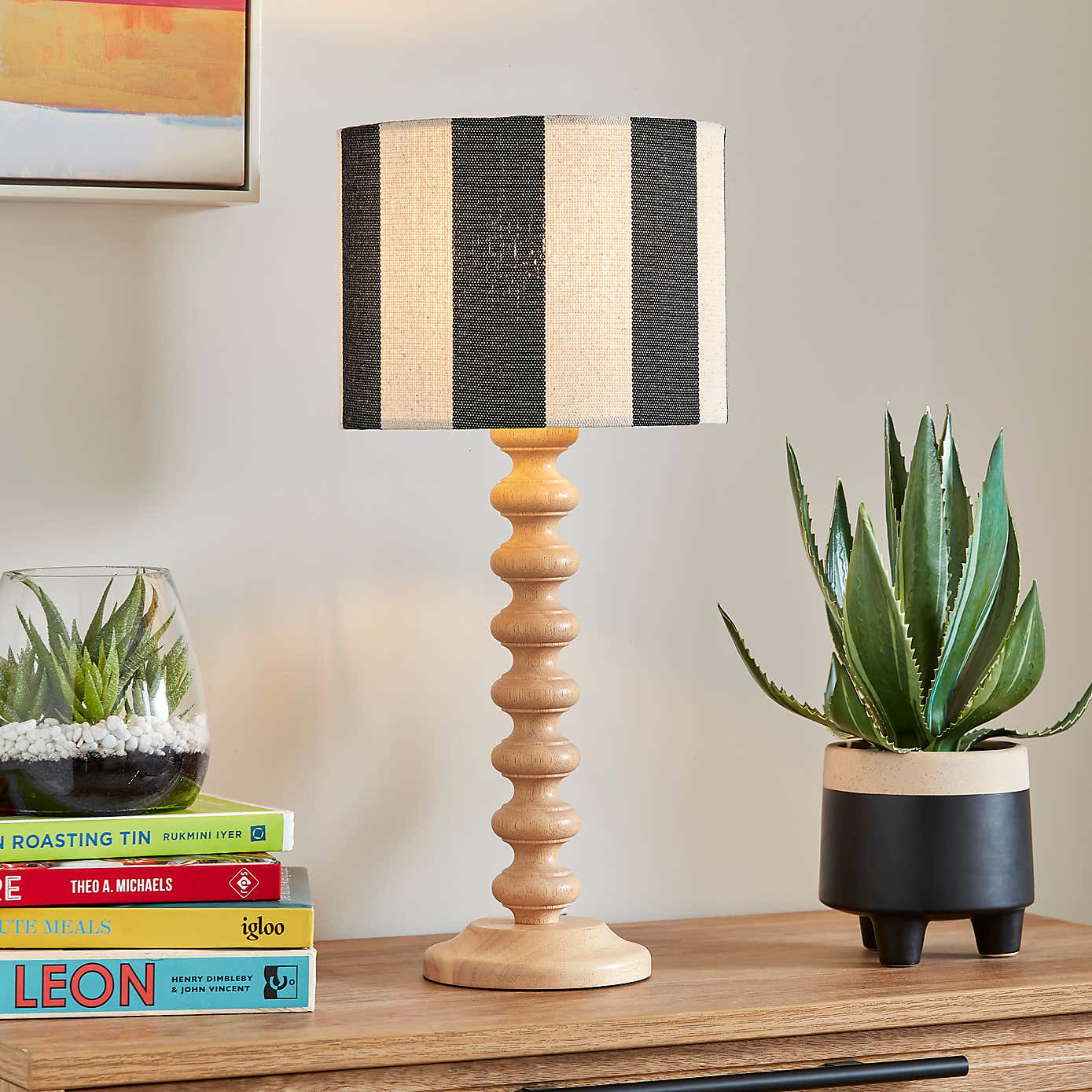 Beatrice Stripe Drum Lamp Shade