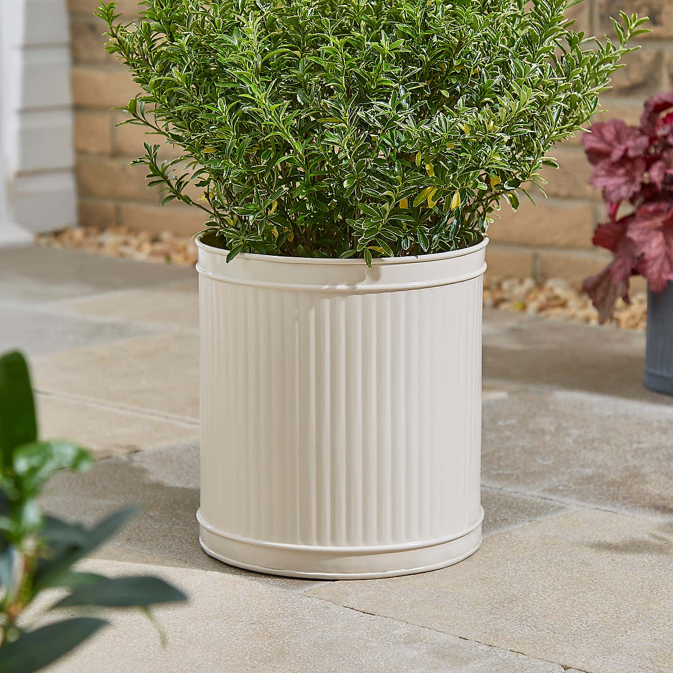 Round Galvanised Plant Pot