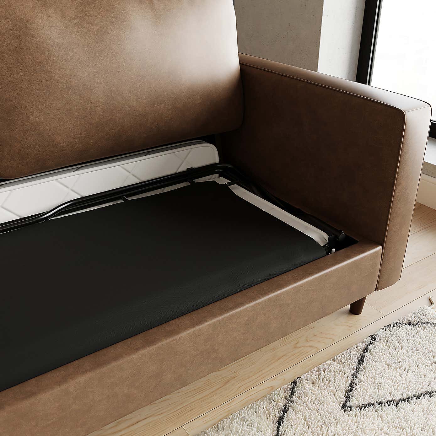 Zoe Faux Leather 3 Seater Double Sofa Bed