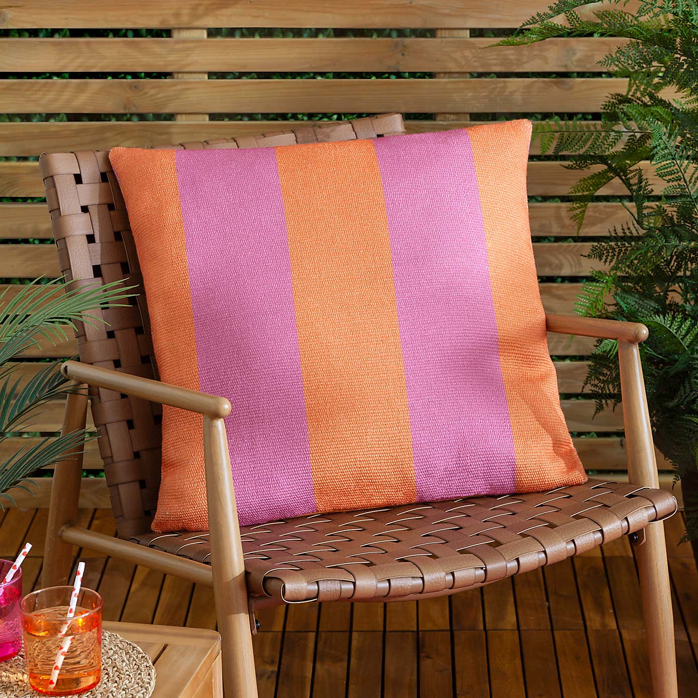 furn Deck Stripe Outdoor Square Cushion
