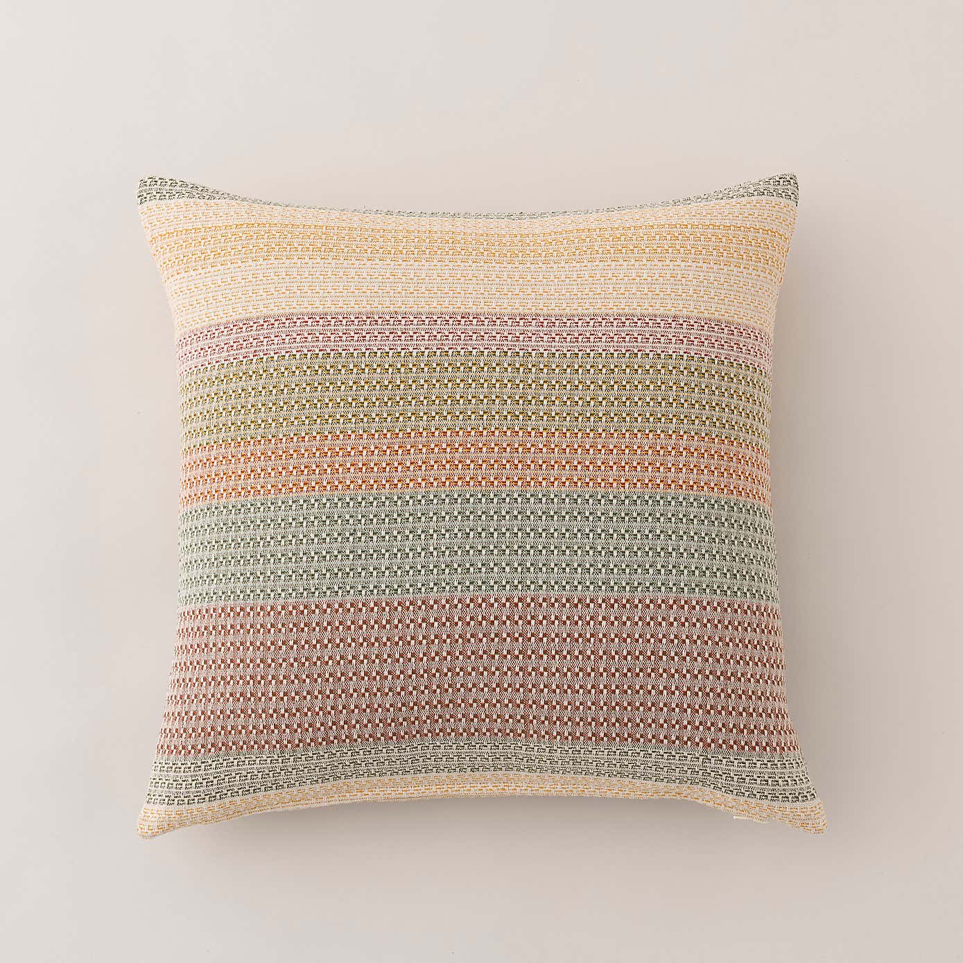 Woven Stripe Cotton Square Cushion Cover