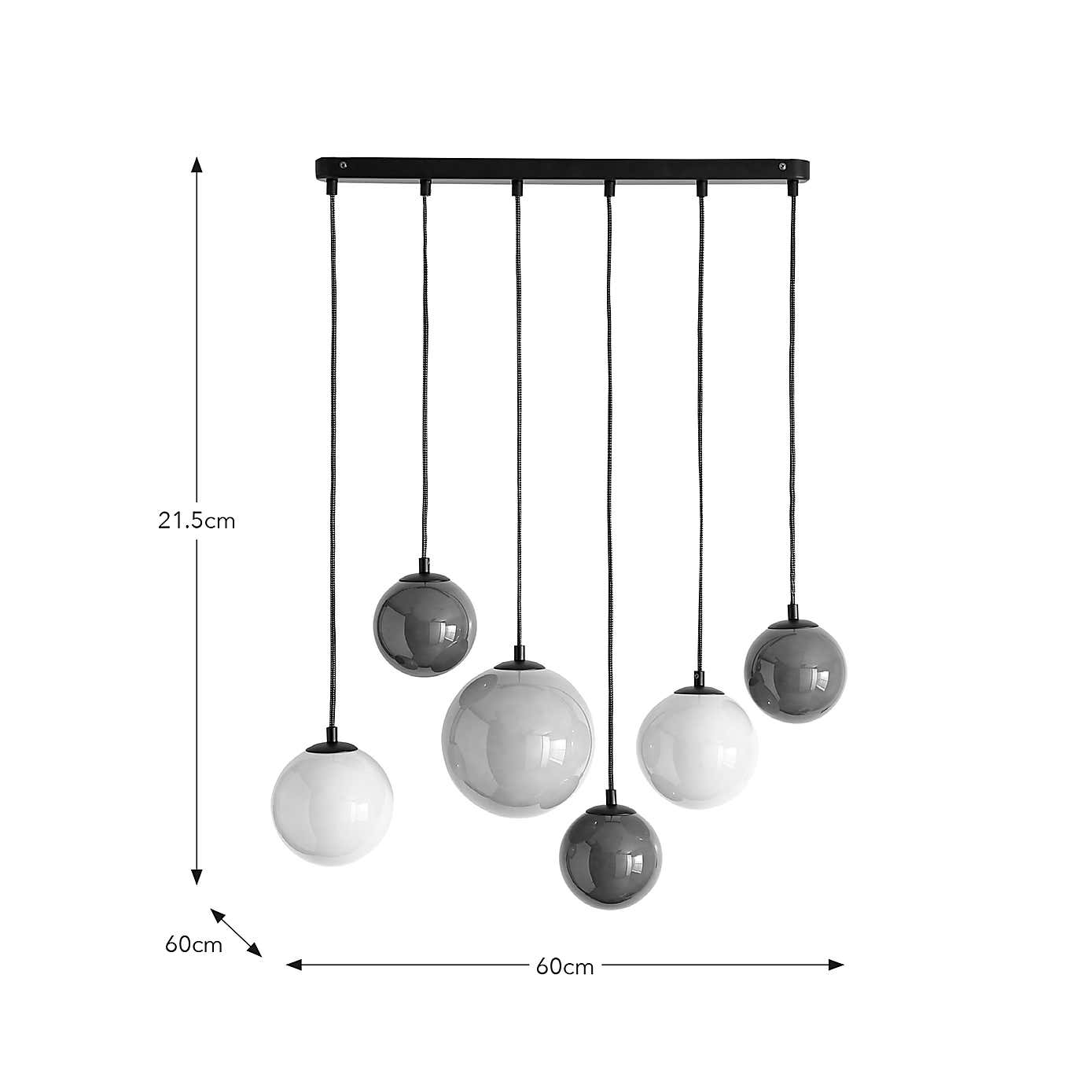 Eli Milky 6 Light Cluster Ceiling Light