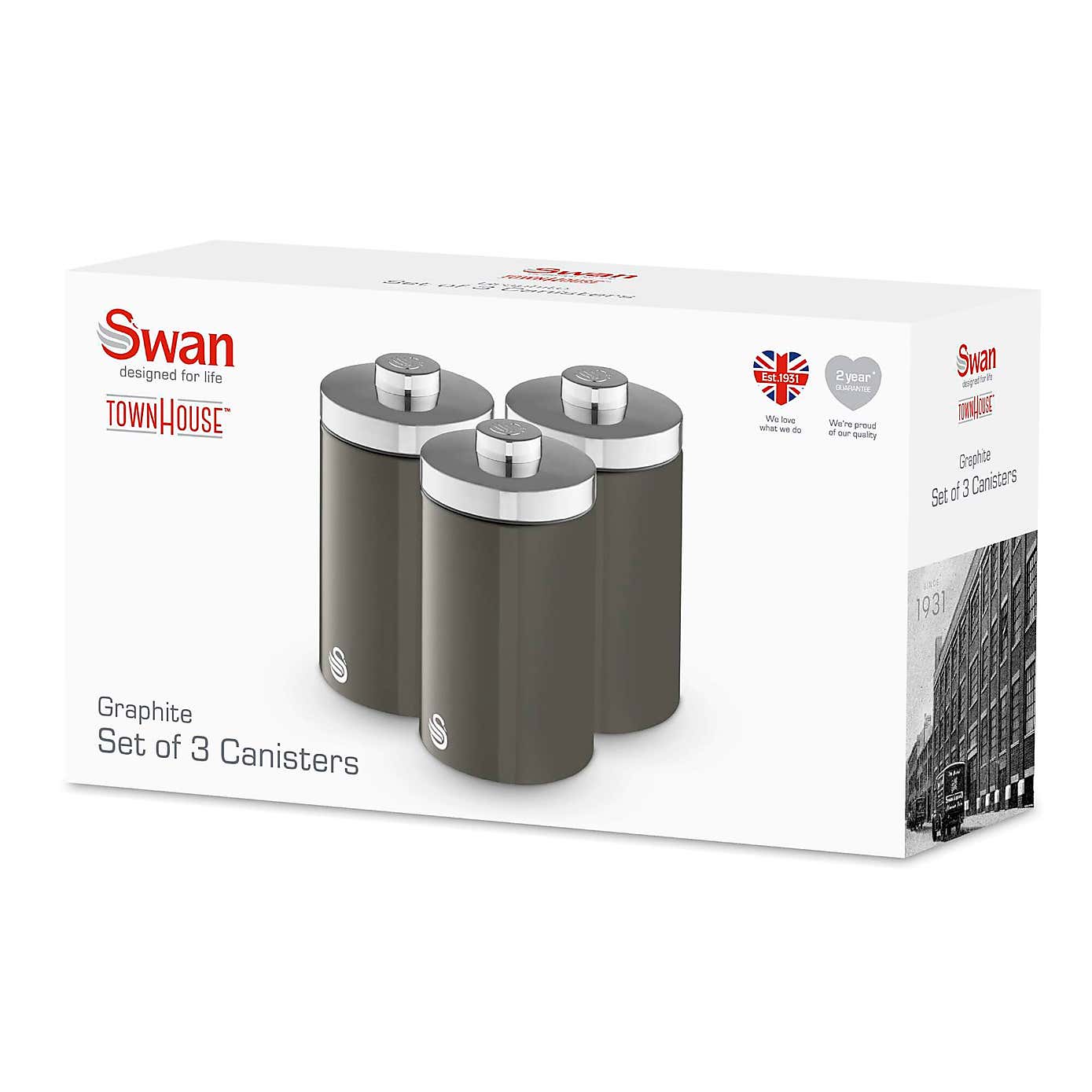 Swan Townhouse Set of 3 Canisters