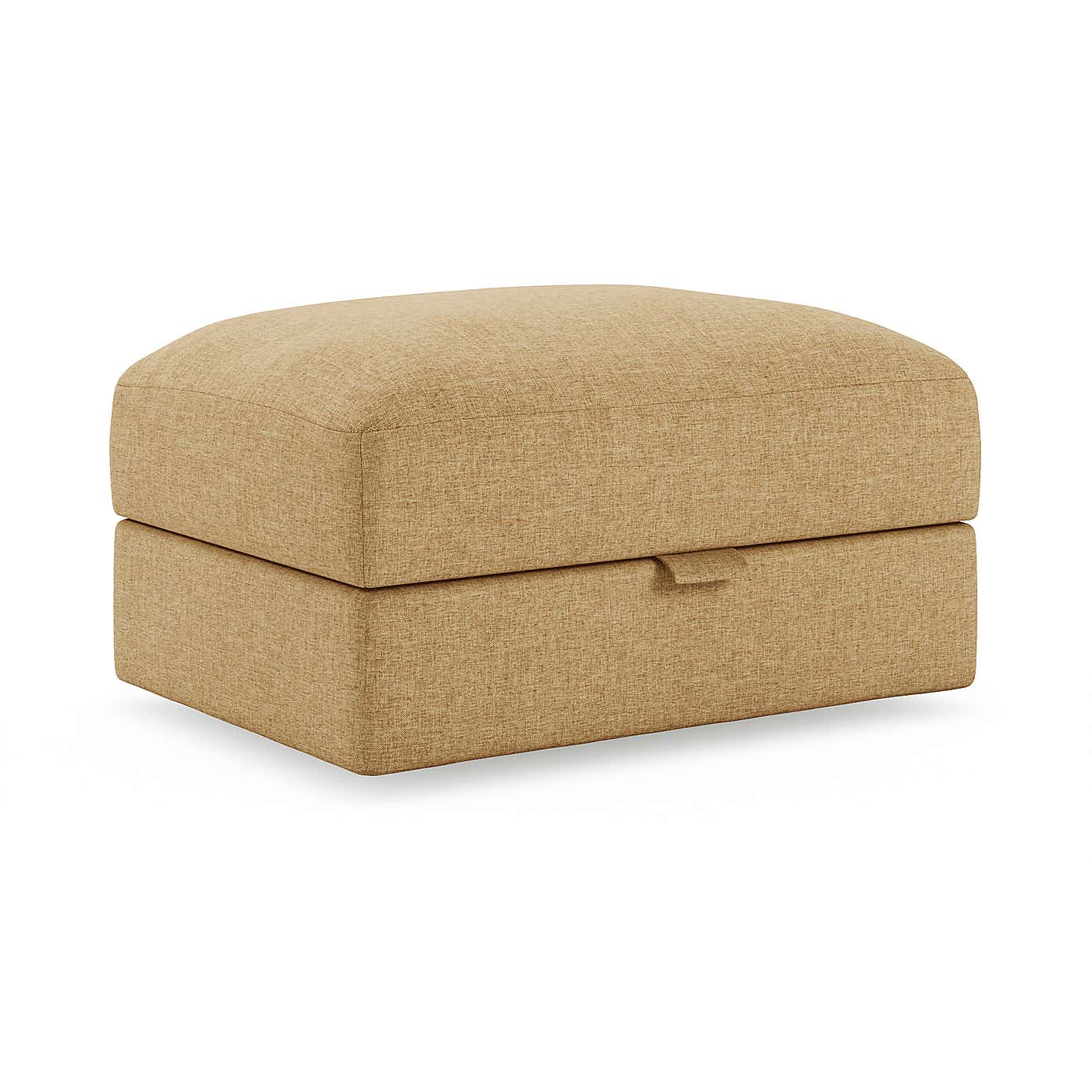Hattie Slub Faux Linen Storage Footstool