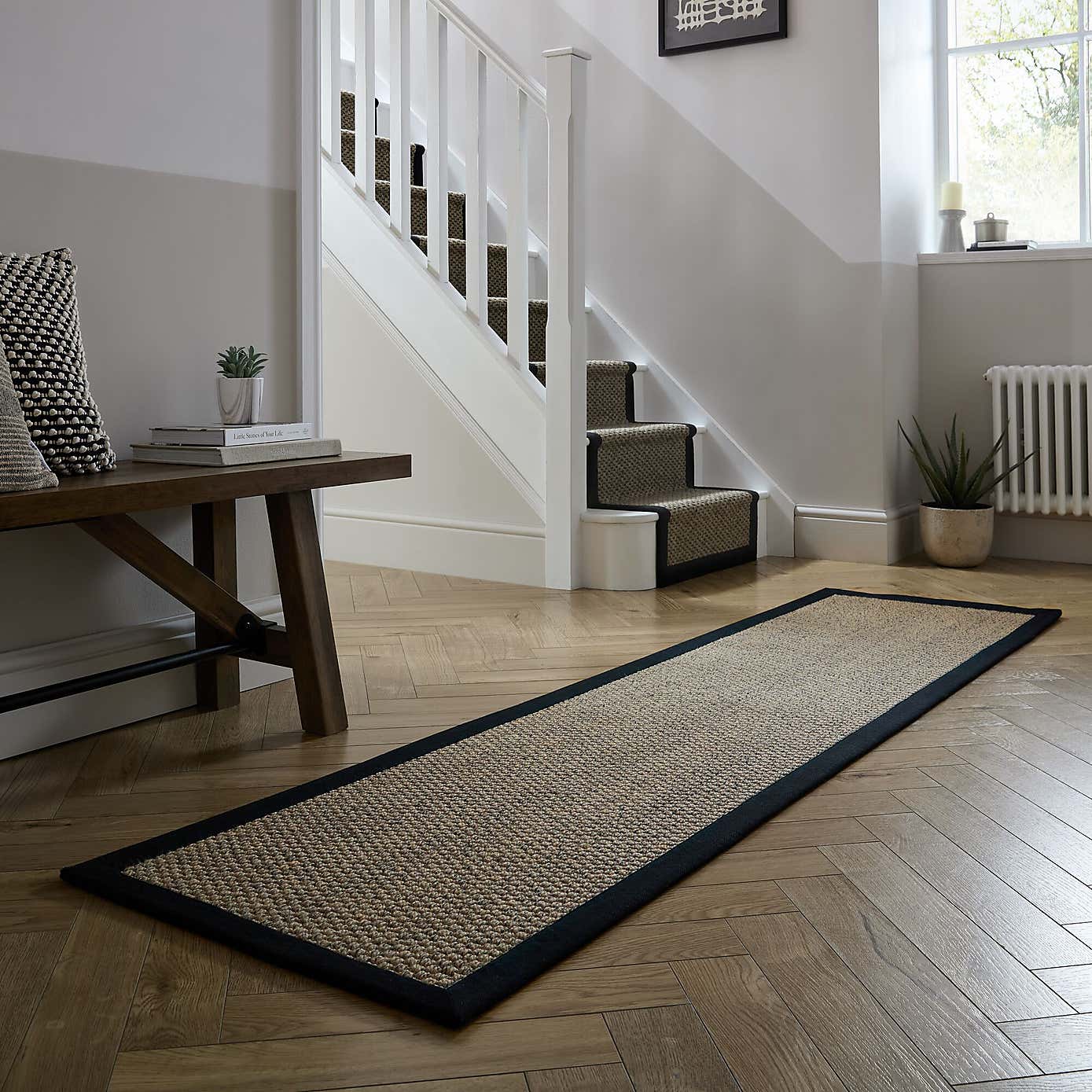 Sisal Look Washable Border Runner