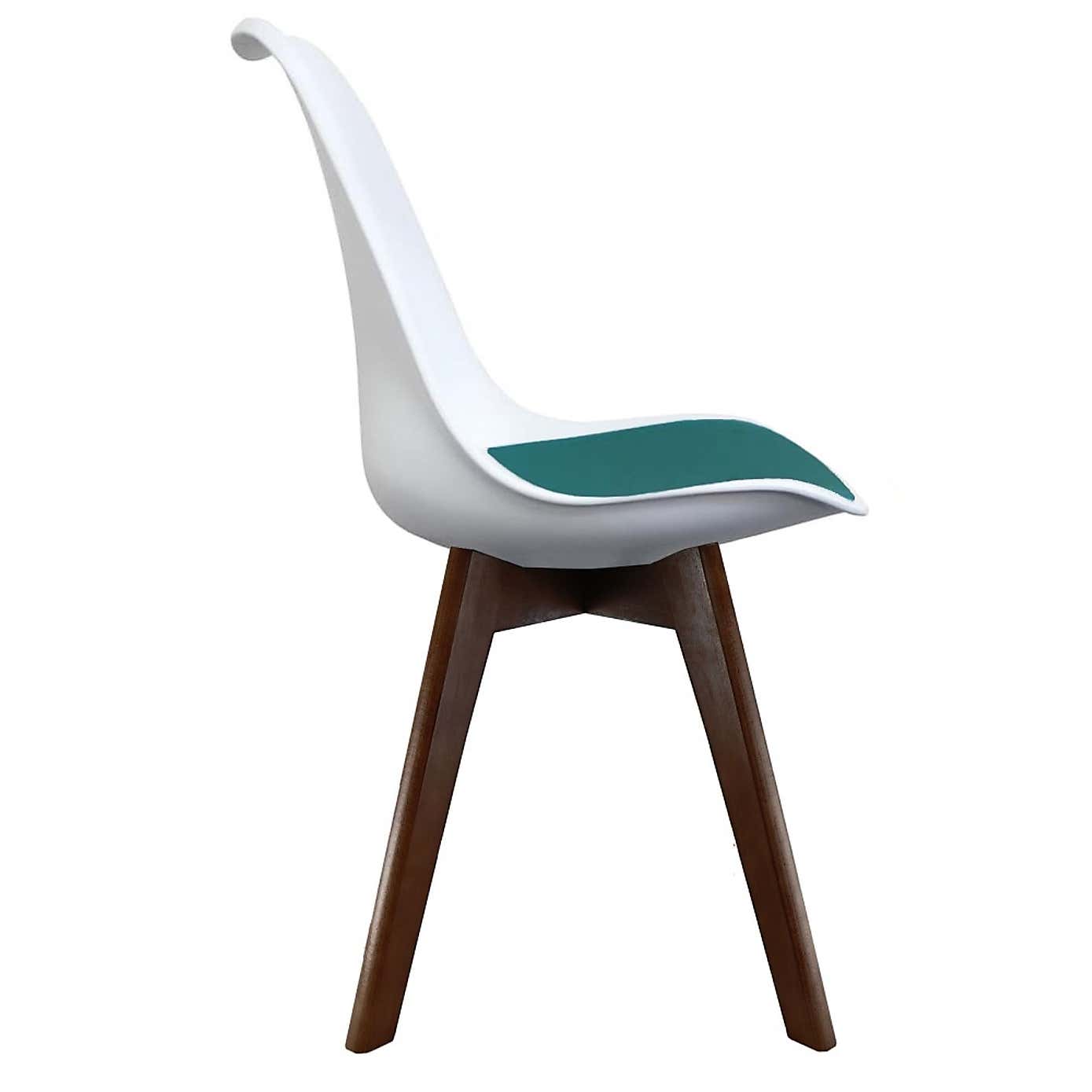 Fusion Living Soho White Plastic Dining Chair with Squared Legs
