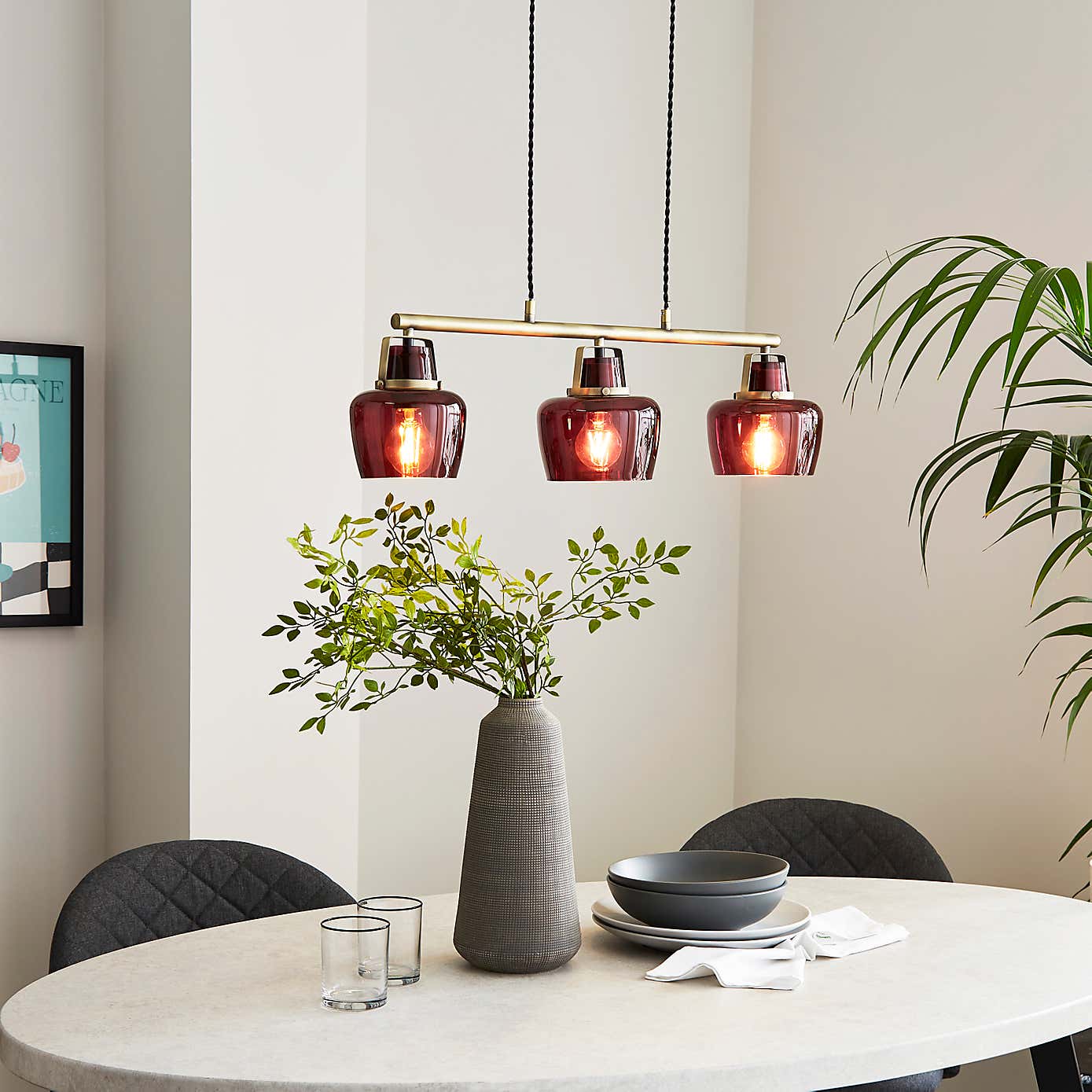 Auburn Modern 3 Light Adjustable Diner Ceiling Light