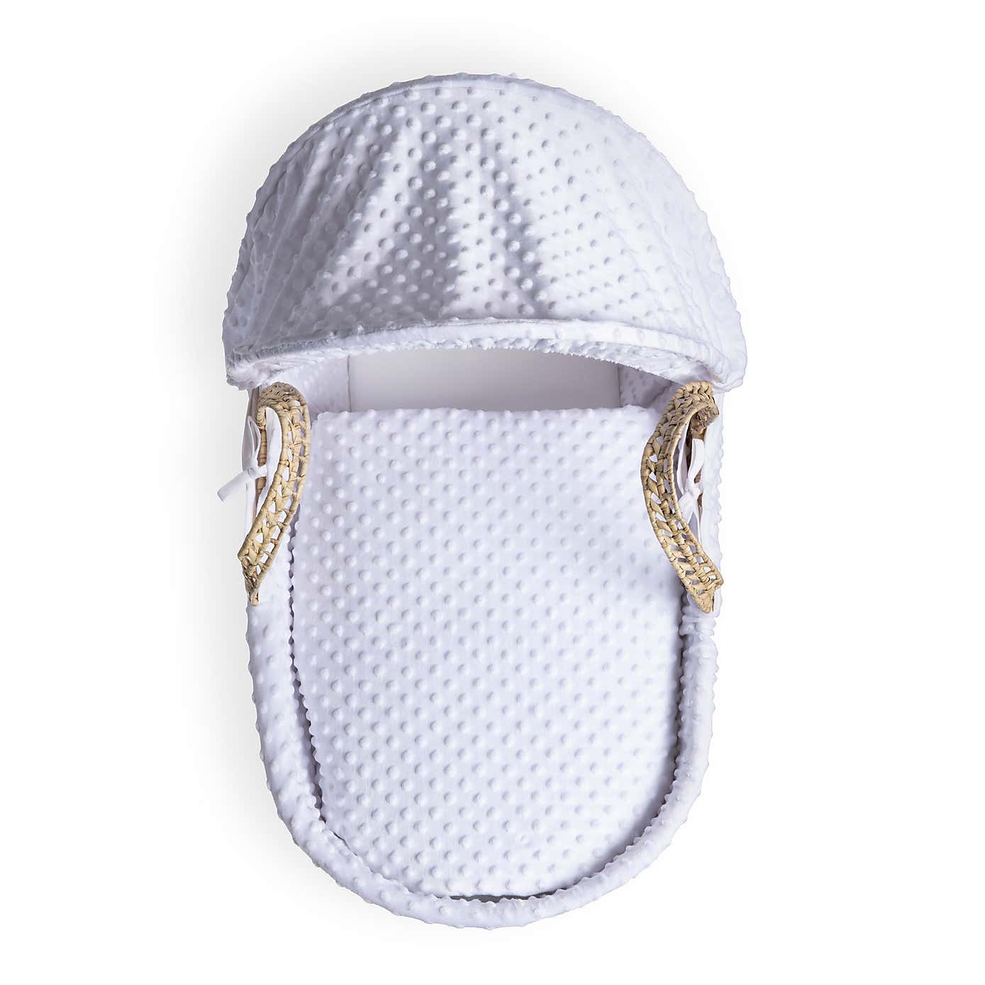 Clair de Lune Dimple Palm Moses Basket with Natural Folding Stand