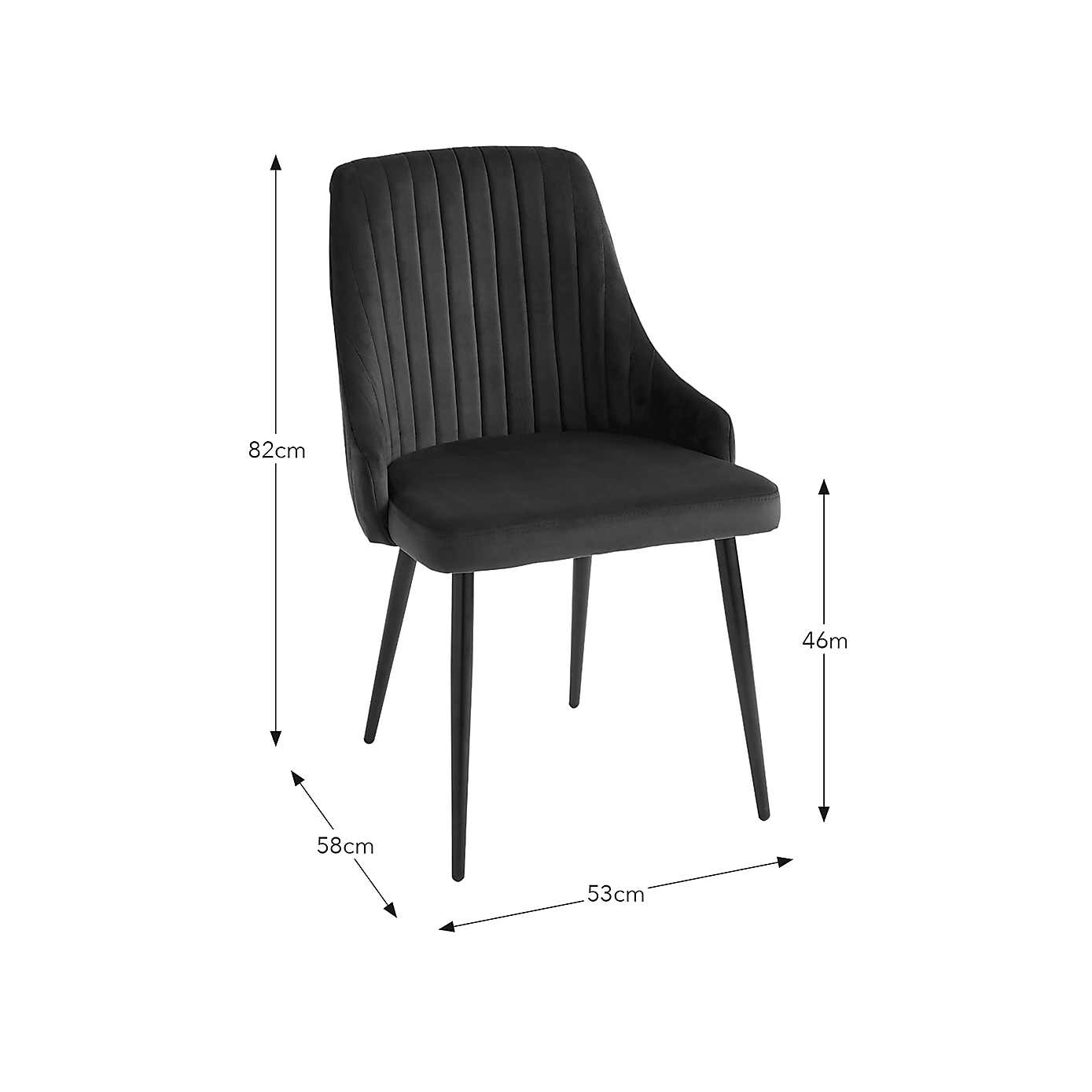 Shea Set of 2 Dining Chairs, Velvet