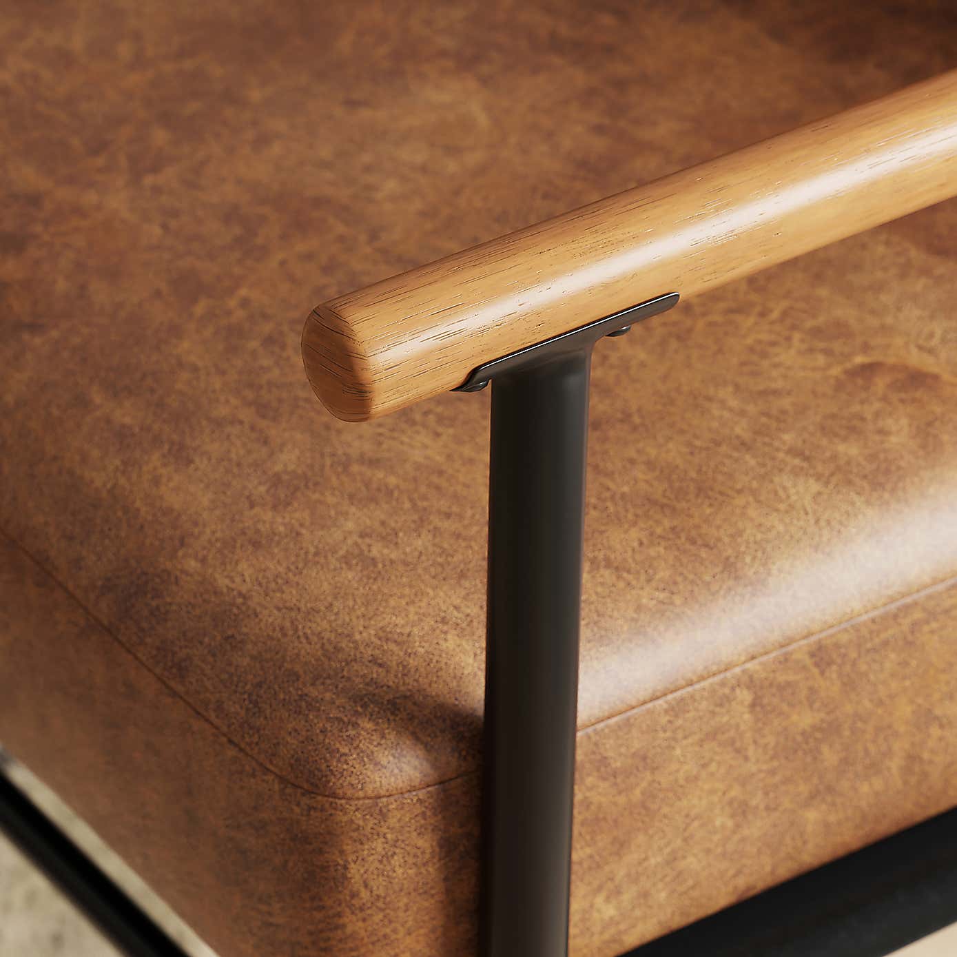 Arbour Faux Leather Industrial Accent Chair