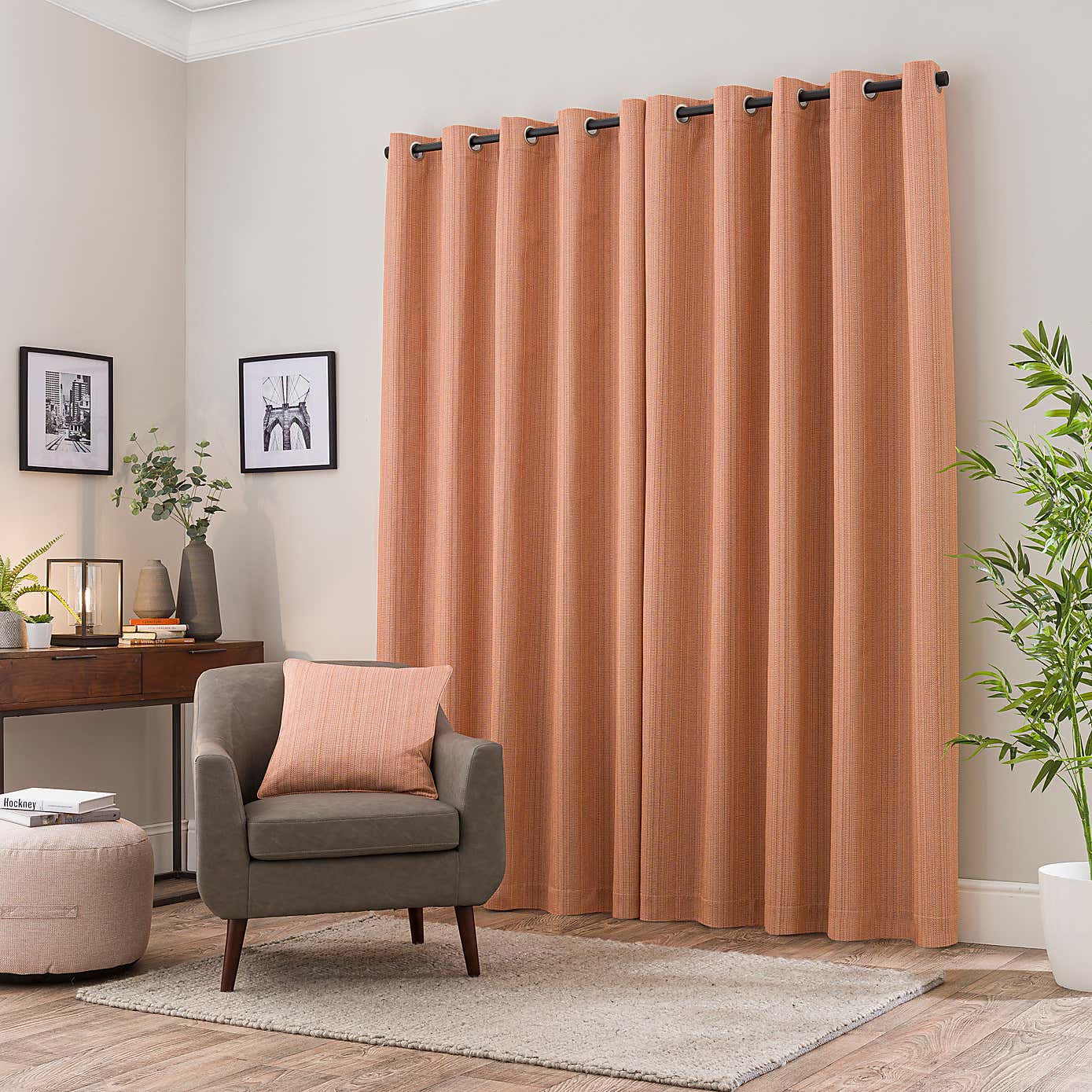 Neptune Textured Blackout Eyelet Curtains