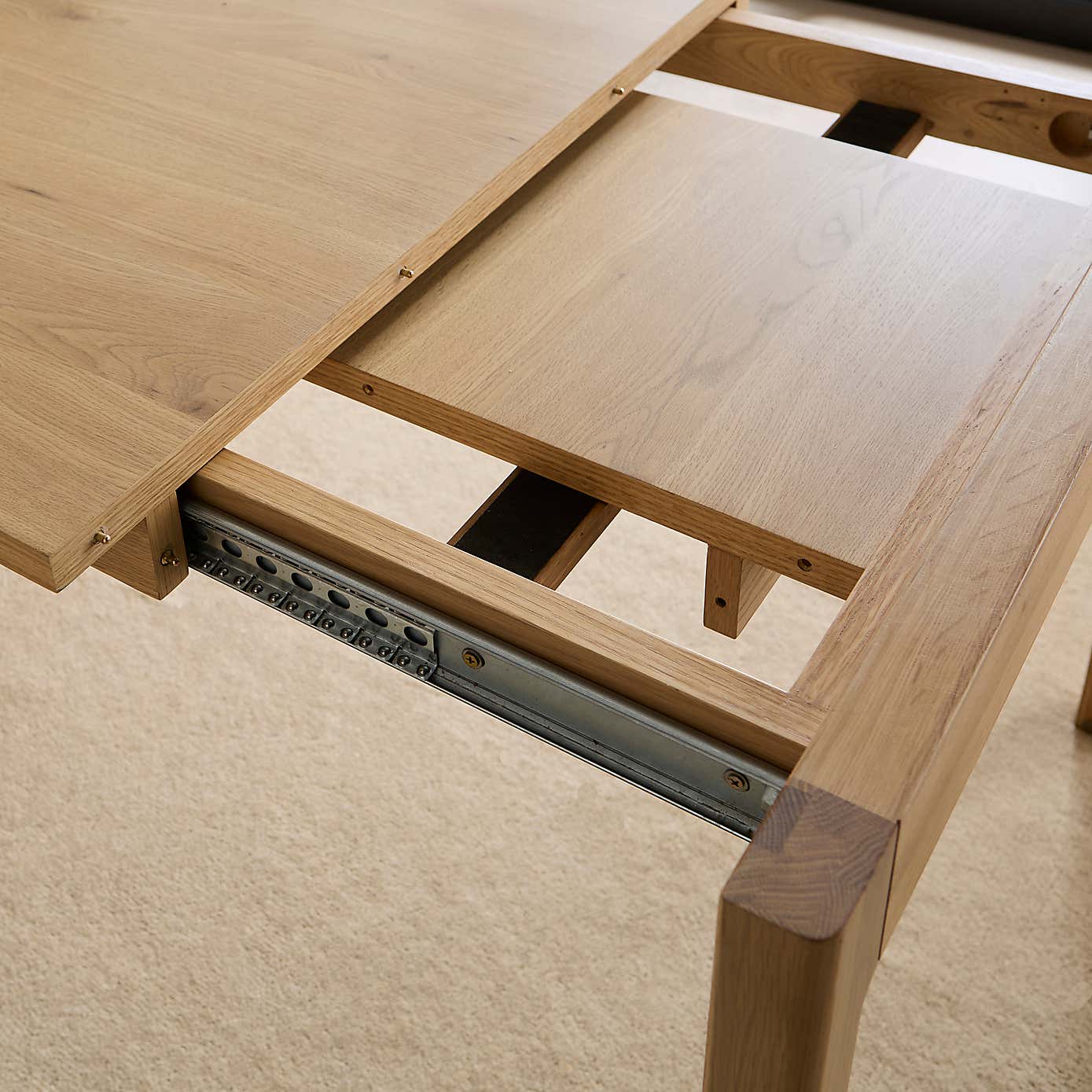 Elements Holmes 6-8 Seater Extendable Dining Table, Modern Oak