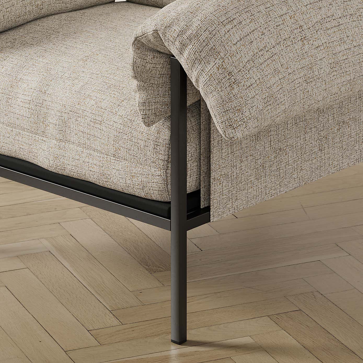 Kai Woven Fabric Pillow Arm Occasional Chair