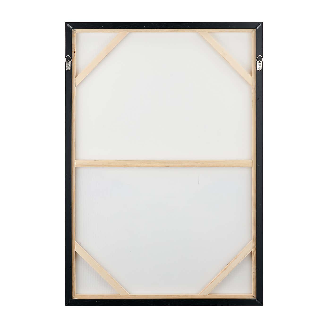 Grey and White Abstract Framed Canvas