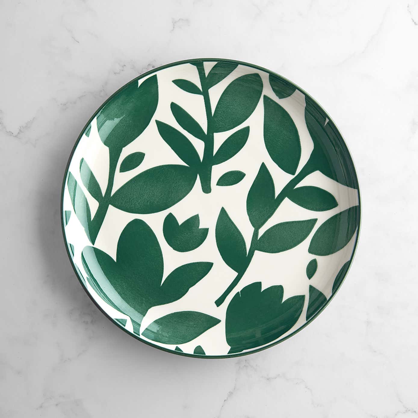 Elements Silhouette Green Glazed Stoneware  Side Plate