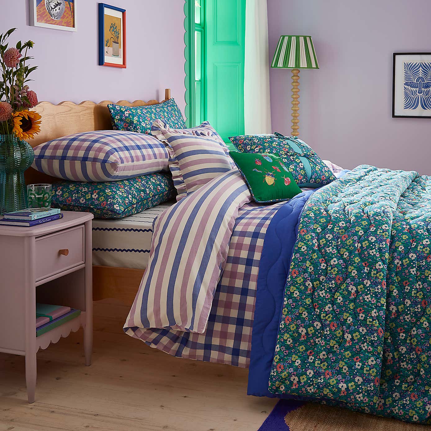 Sophie Robinson Breezy Gingham 100% Cotton Duvet Cover & Pillowcase Set