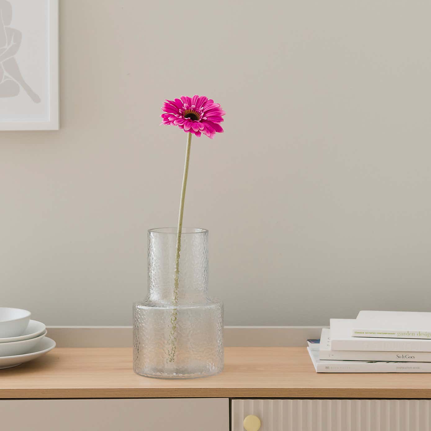 Artificial Hot Pink Gerbera Stem