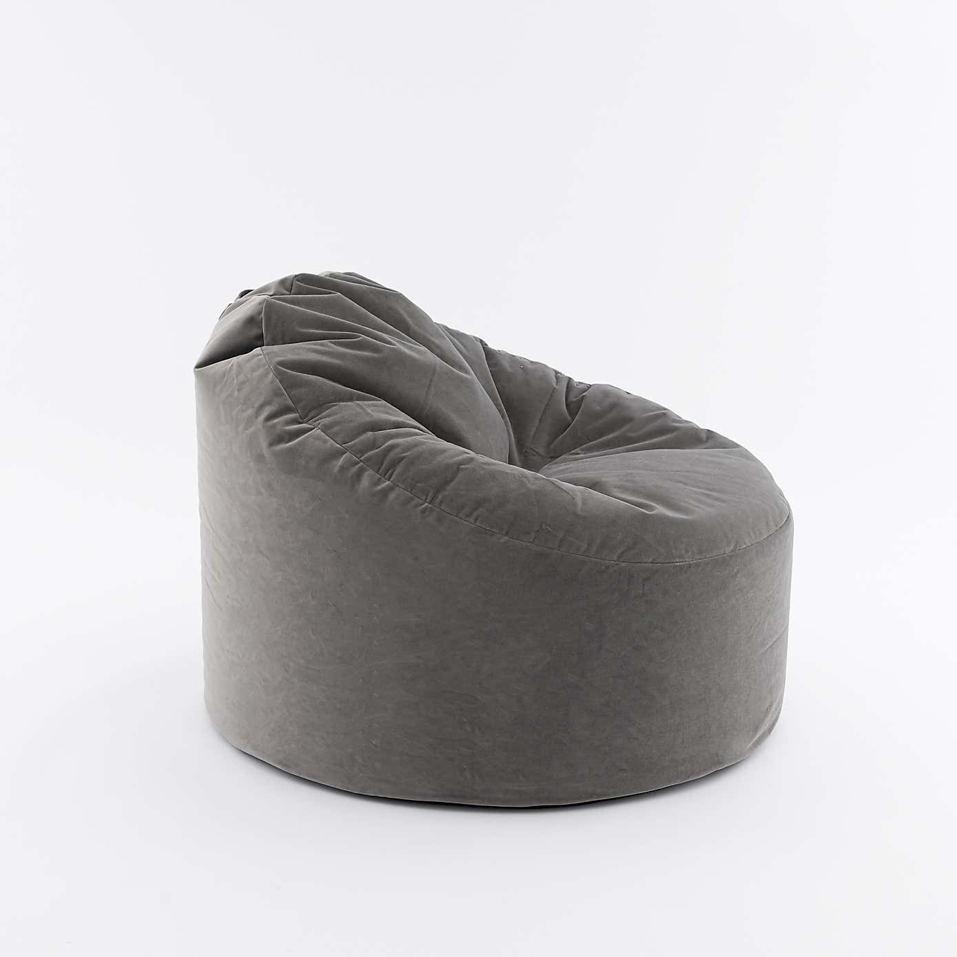 Eliza Velvet Grey Bean Chair
