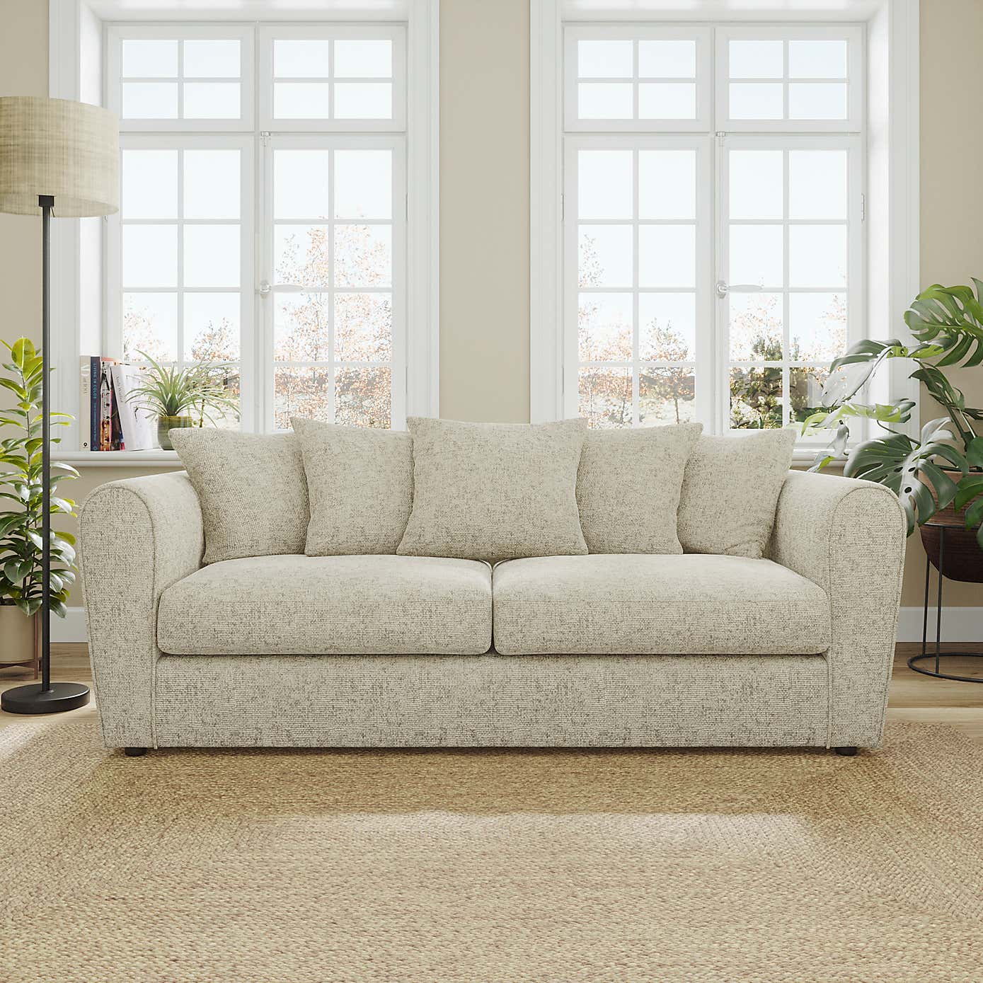 Blake Curved Arm Chunky Chenille 3 Seater Sofa