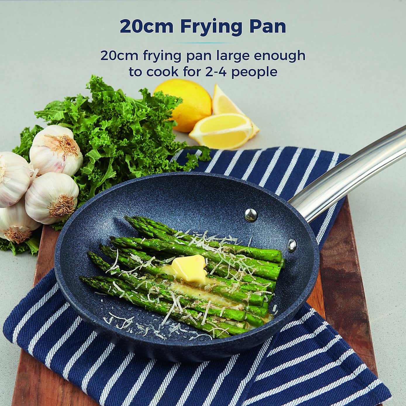 TruStone Non-Stick Aluminium Violet Black Frying Pan, 20cm