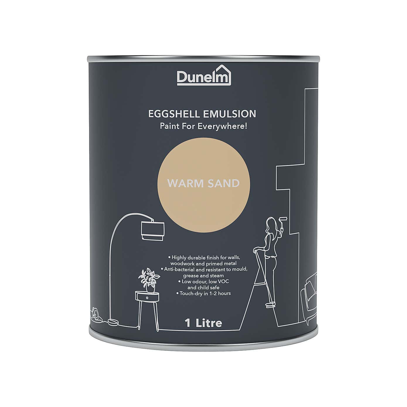 Dunelm Warm Sand Eggshell Emulsion Paint