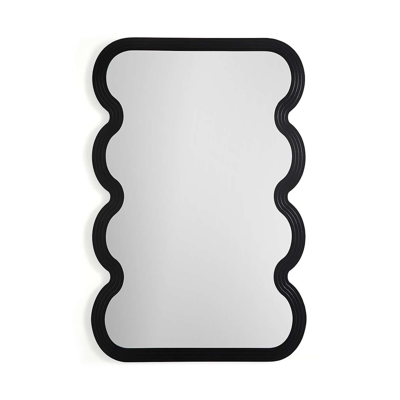 Ribbed Wavy Overmantel Wall Mirror
